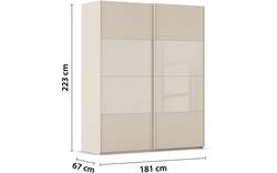 Goossens kledingkast finca combi glans mat glas bruin hoogwaardig meubelplaat - 8244401-{merk}-finca-combi-sts-bruin-schuifdeuren-03